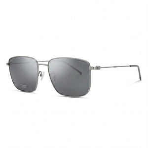 Hugo Boss BOSS 1619/F/S Silver Rectangle Sunglasses for Men, Grey lens