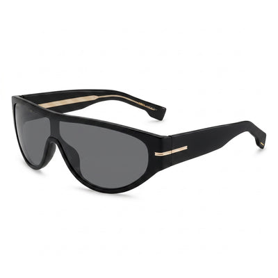 Hugo Boss Boss 1623/S Black Rectangle Sunglasses for Men, Grey lens