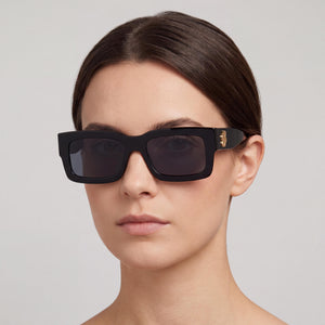 Hugo Boss Boss 1654/S Rectangle Sunglasses for Women — interior view, Non-Polarized lens detail