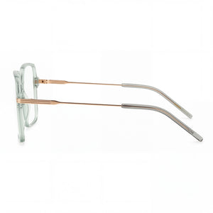 Hugo Boss BOSS 1735 Square Eyeglasses Women — side view, Green Metal temples