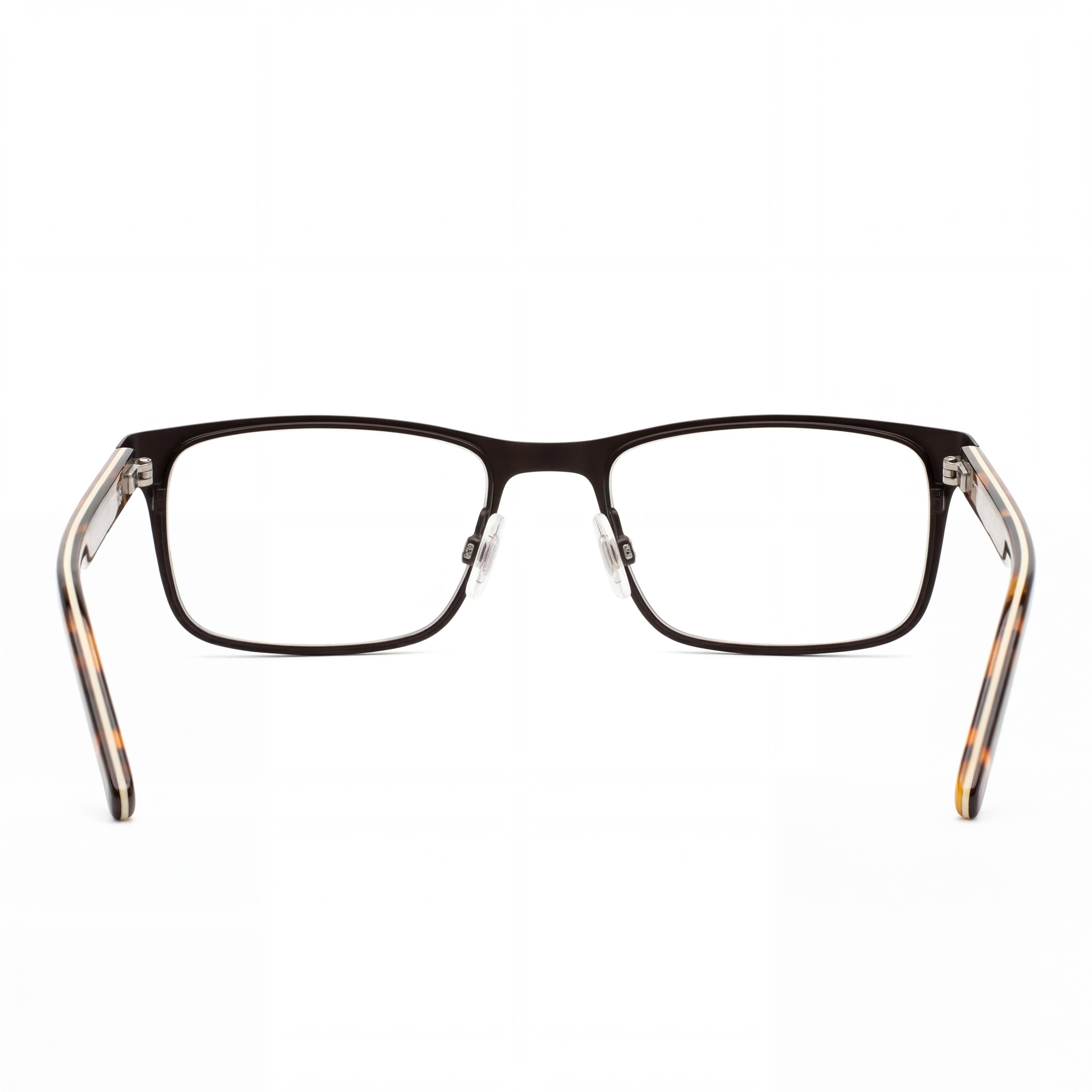 Hugo Boss Brown Havana Rectangle Eyeglasses for Men, Metal 55mm, Photo 3
