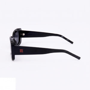 Hugo Boss Casual Rectangle Sunglasses Women — side view, Non-Polarized Black lens