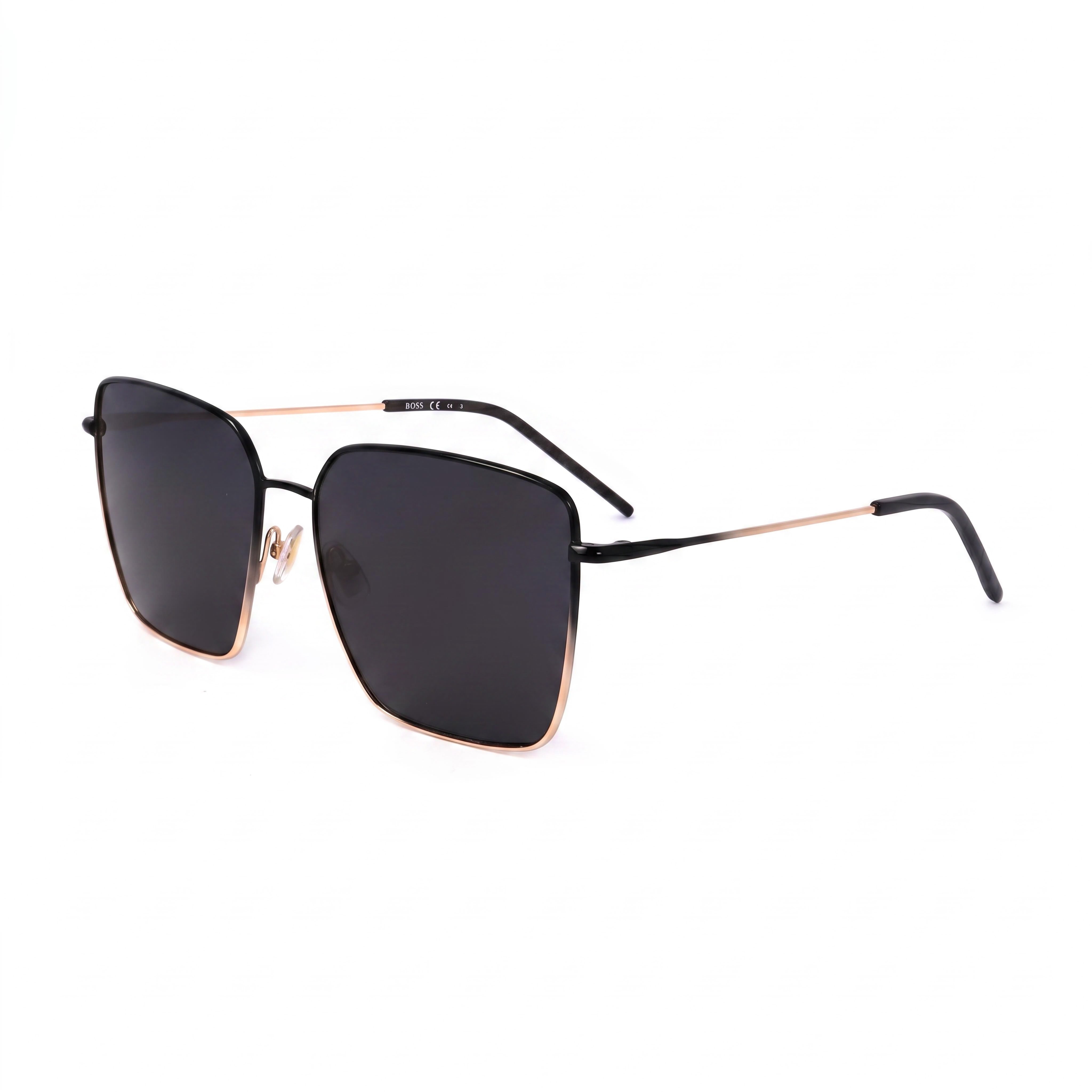 Hugo Boss Casual Black Gradient Gold Square Sunglasses for Women, 59mm, Photo 1