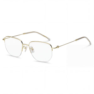 Hugo Boss Casual Gold Round Eyeglasses for Unisex, Alloy Steel frame