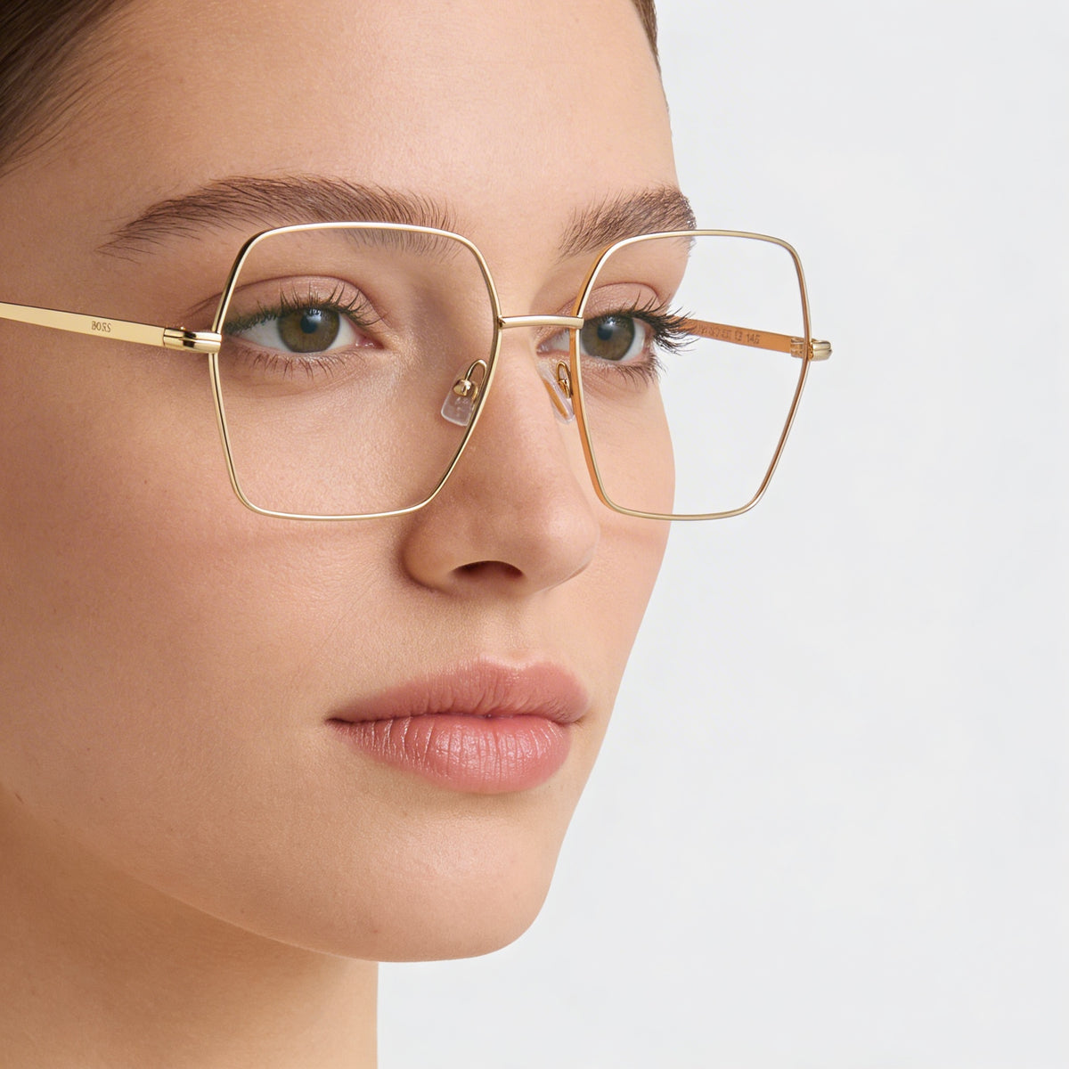 Gafas graduadas cuadradas Hugo Boss Casual para mujer, negras y doradas, 54 mm, Photo 3