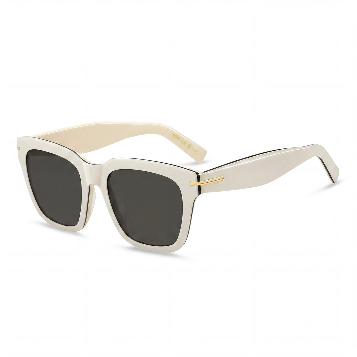 Hugo Boss Classic White Black Grey Square Sunglasses for Women, 52mm, Photo 1