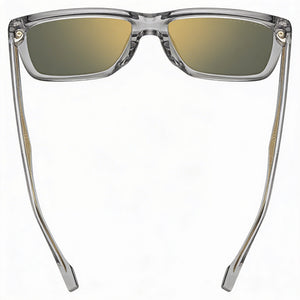 Hugo Boss Classic Square Sunglasses Men — side view, Non-Polarized Green Gold Mirror lens