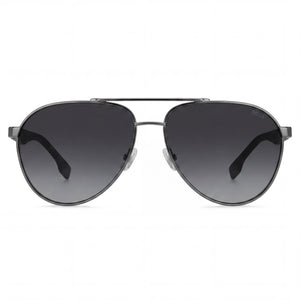 Hugo Boss Contemporary Aviator Sunglasses Unisex — front view, Alloy Steel frame