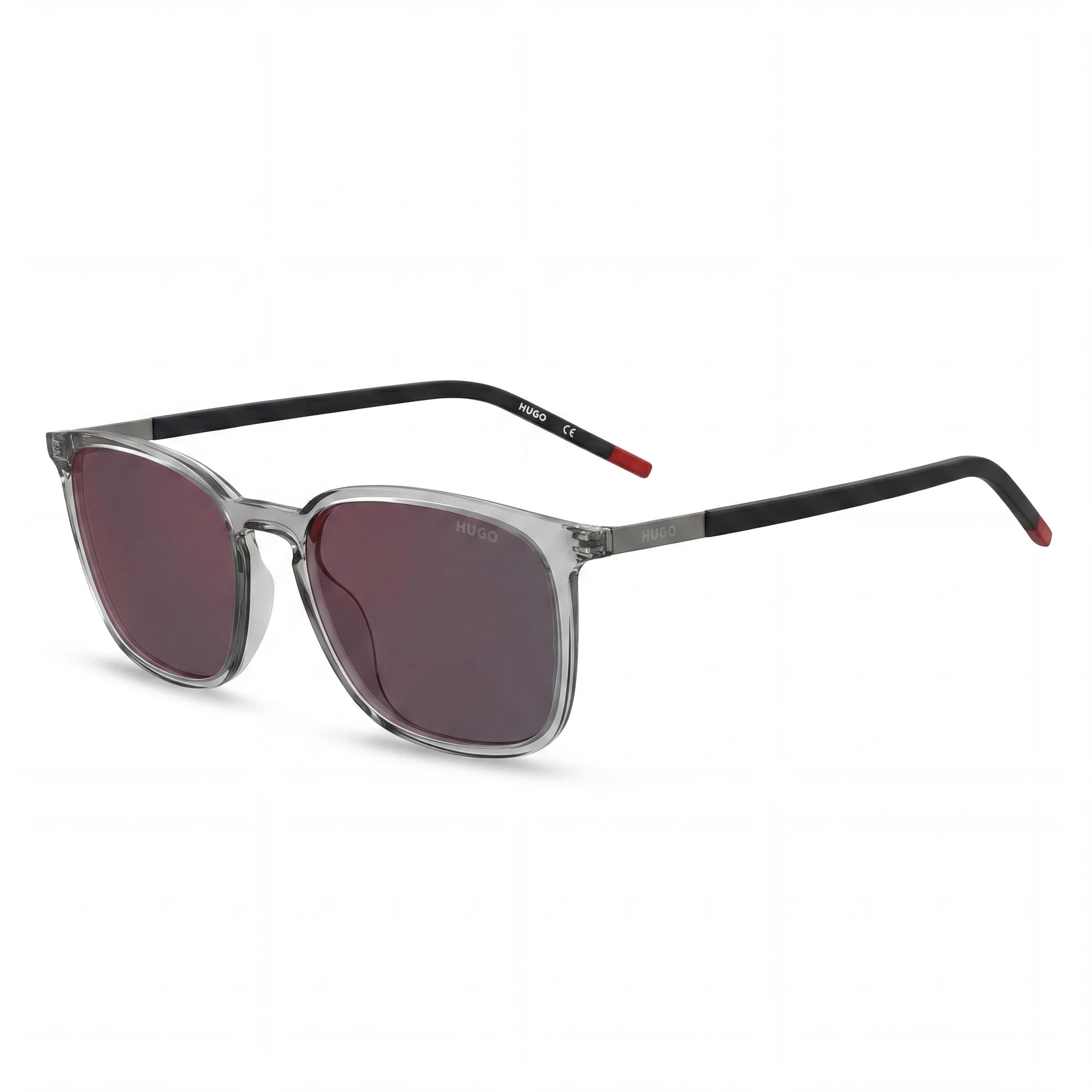 Hugo Boss Contemporary Grey Red Square Sunglasses for Men, 54mm, Photo 1