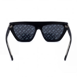 Hugo Boss Distinctive Codes Cat Eye Sunglasses for Women — interior view, Grey lens detail