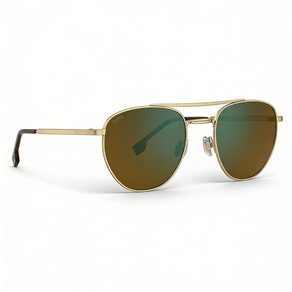 Gafas de sol Hugo Boss modernas de acero inoxidable negro dorado para mujer con lentes verdes, 100 % protección UV, 53 mm, Photo 2