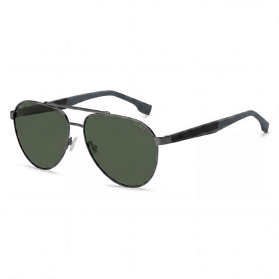 Hugo Boss Gray Aviator Sunglasses Unisex, Green lens