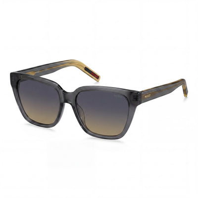 Hugo Boss Gray Square Sunglasses for Women, Violet lens