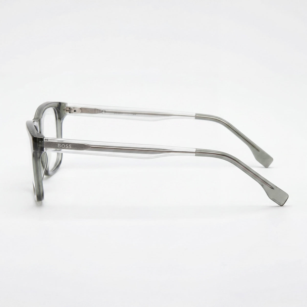 Hugo Boss 1547 Transparent Olive Green Rectangle Eyeglasses Unisex, Photo 2