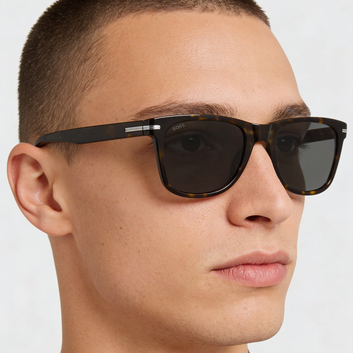 Hugo Boss Black Modern Havana Square Sunglasses for Men, 52mm, Photo 5