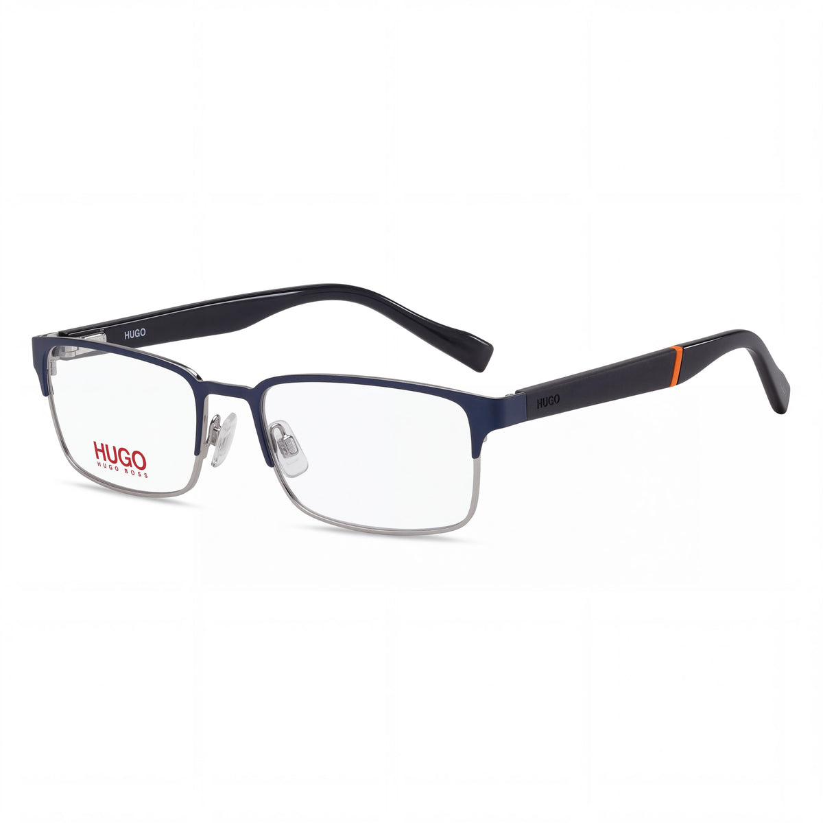 BOSS Audio Systems Hg 0136 Unisex, montura de plástico negro mate, rutenio oscuro y amarillo con lentes azul metálico y rutenio, 53 mm, Photo 1