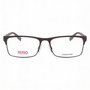Hugo Boss HG 0293 Rectangle Eyeglasses Unisex — front view, Stainless Steel