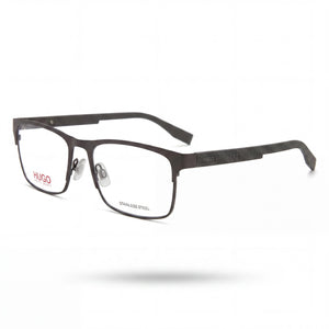 Hugo Boss HG 0293 Gray Rectangle Eyeglasses Unisex, Stainless Steel frame