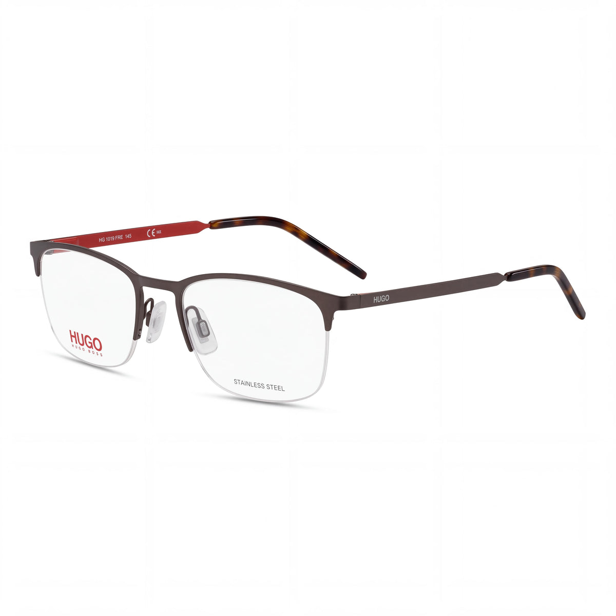 Hugo Boss HG 1019 Grey Matt, Red Matt Eyeglasses Unisex, 53mm, Photo 1