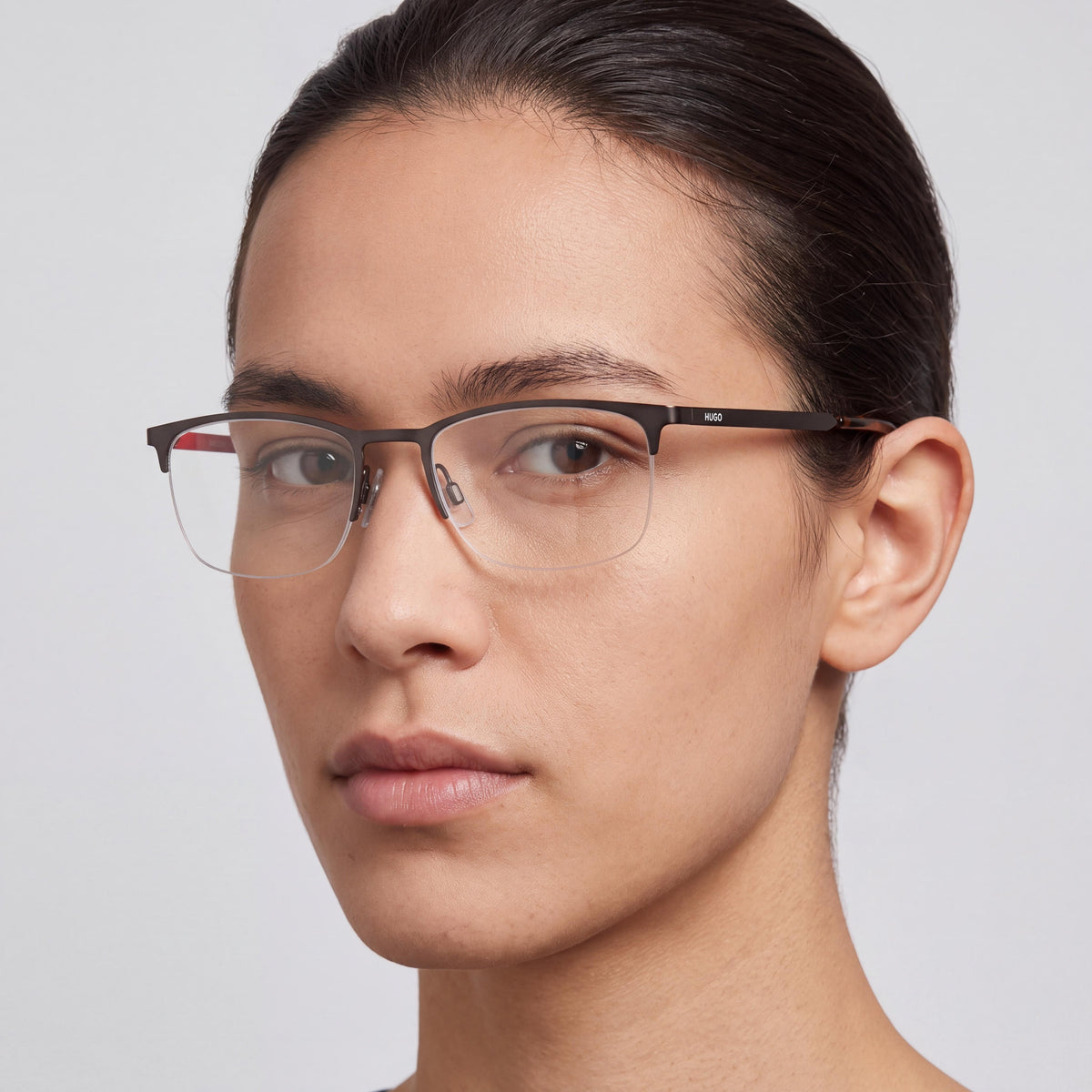 Hugo Boss HG 1019 Grey Matt, Red Matt Eyeglasses Unisex, 53mm, Photo 3