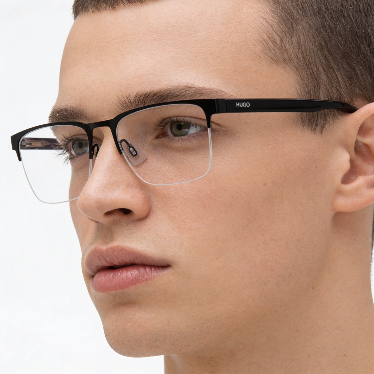 Hugo Boss HG 1076 Matt Black Rectangle Eyeglasses Unisex, 56mm, Photo 3