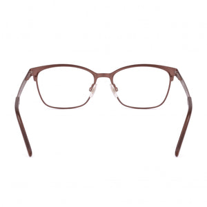 Hugo Boss HG 1083 Rectangle Eyeglasses Women — side view, Matt Brown Alloy Steel temples
