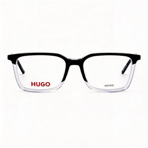 Hugo Boss Hg 1125 Rectangle Eyeglasses Unisex — side view, Black Acetate temples