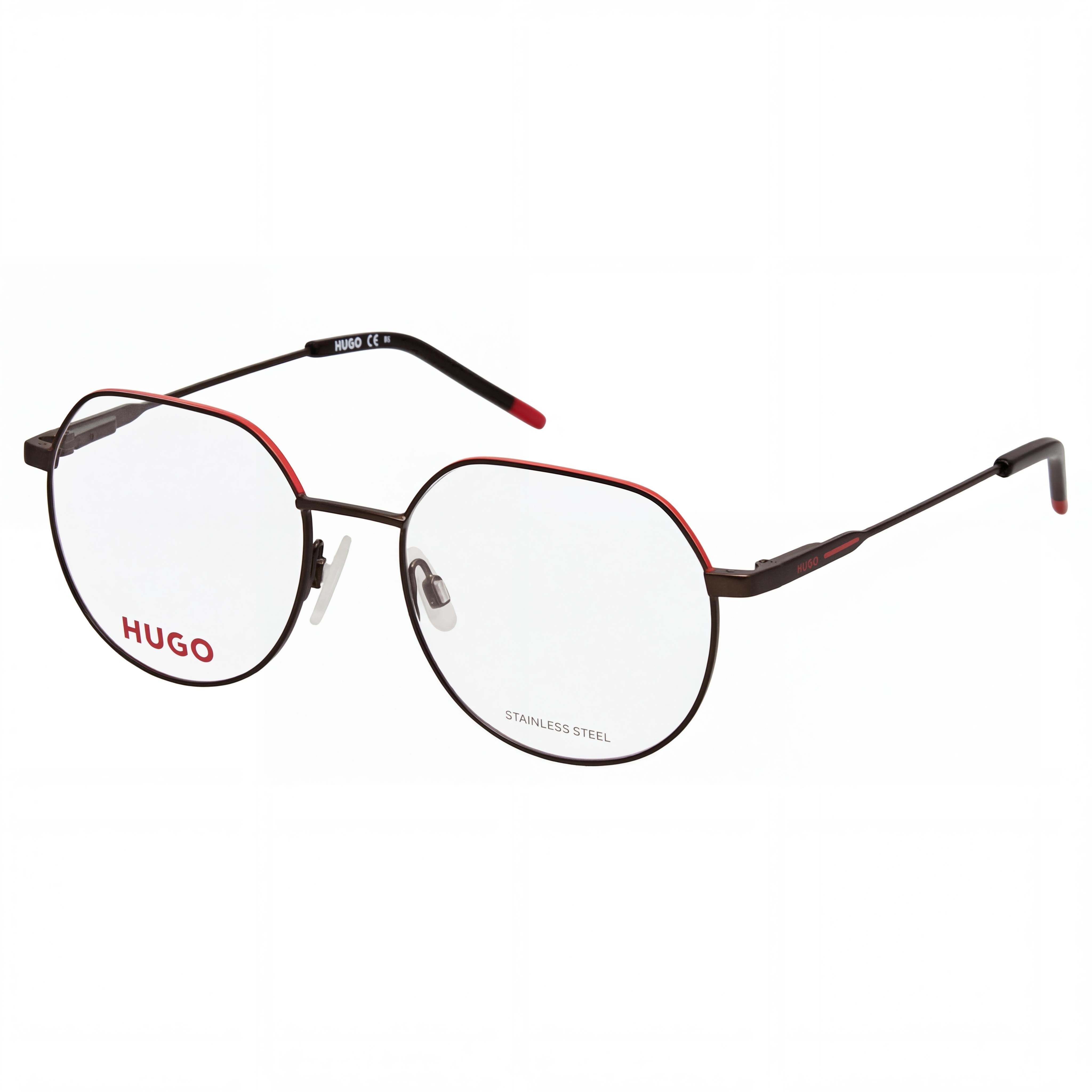 Hugo Boss HG 1179 Black Red Round Eyeglasses for Women, Metal 53mm, Photo 1