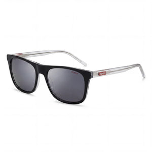 Hugo Boss Hg 1194/s Black Square Sunglasses for Women, Black Crystal lens