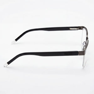 Hugo Boss HG 1199 Rectangle Eyeglasses for Men — front view, Stainless Steel