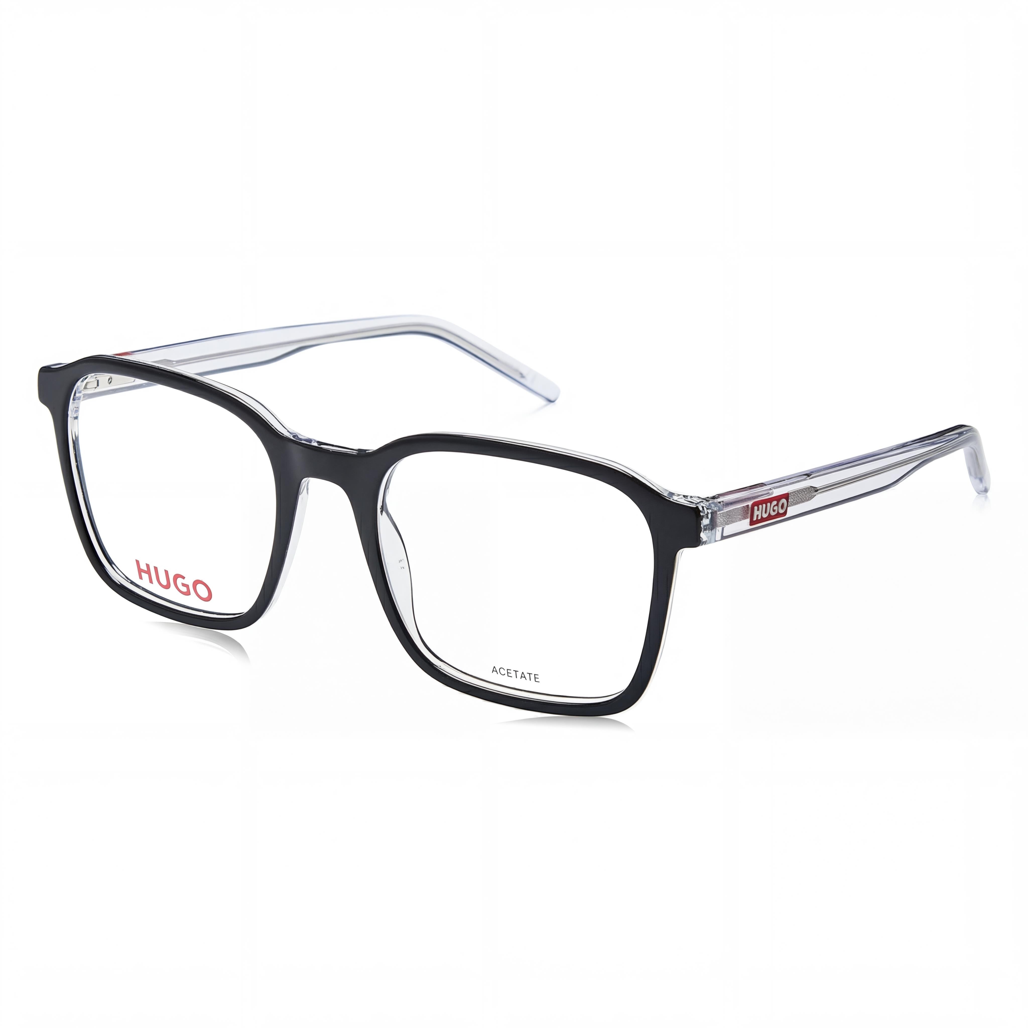 Hugo Boss HG 1202 Black Crystal Square Unisex Eyeglasses, Acetate 53mm, Photo 1