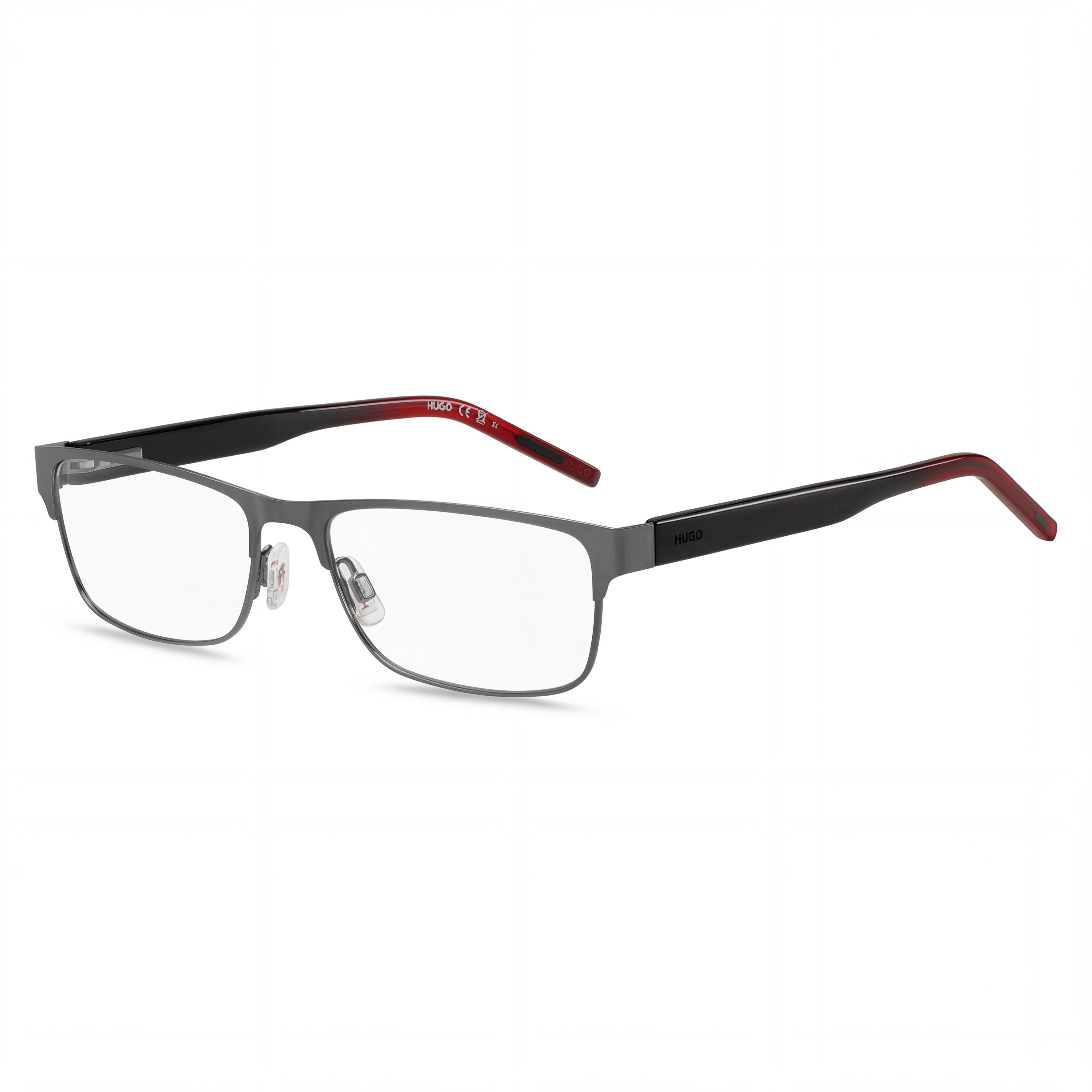 Hugo Boss HG1263 Silver Rectangle Eyeglasses for Men, Alloy Steel 55mm, Photo 1
