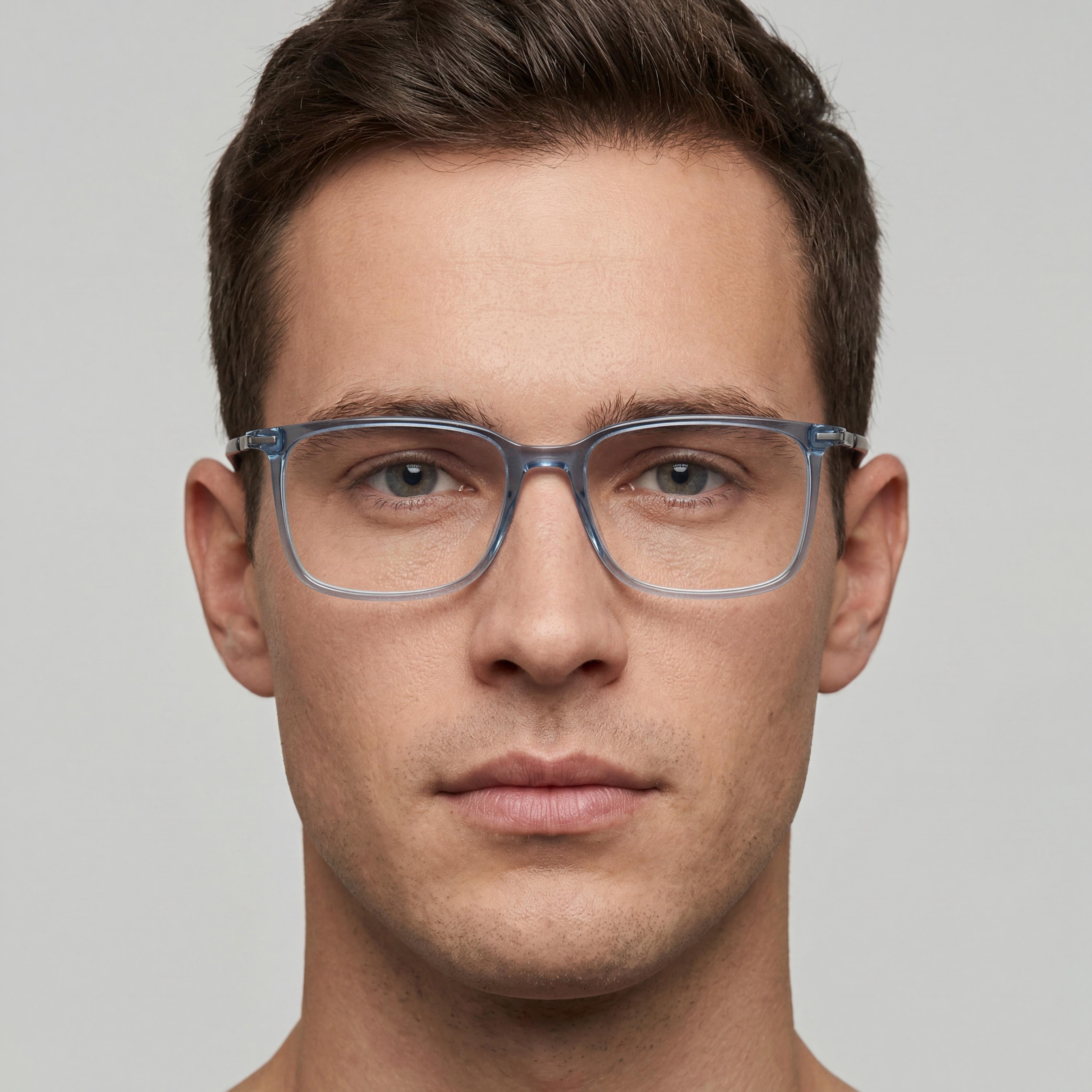 Hugo Boss HG1271 Blue Rectangle Eyeglasses for Men, Magnesium 52mm, Photo 4