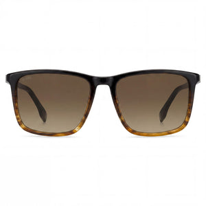 Hugo Boss INTERNATIONAL Rectangle Sunglasses for Men — front view, Acetate frame
