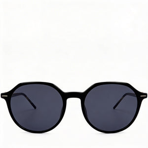 Hugo Boss Light & Minimal Round Sunglasses for Women — front view, Acetate frame