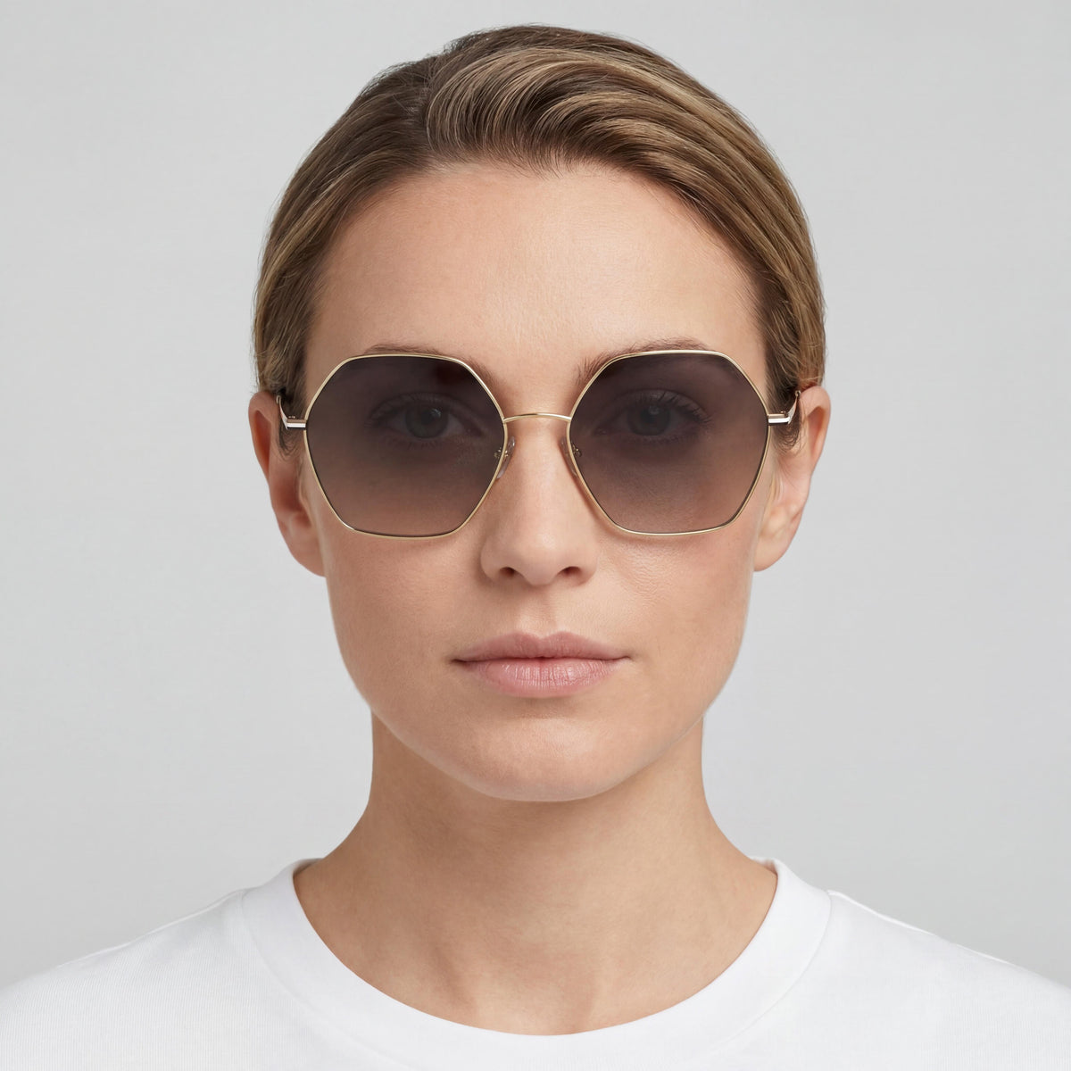 Hugo Boss Light & Minimal Gold/Grey Square Sunglasses for Women, 57mm, Photo 4