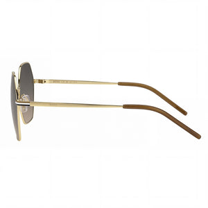 Hugo Boss Light & Minimal Square Sunglasses Women — side view, Non-Polarized Grey Brown Doubleshade lens