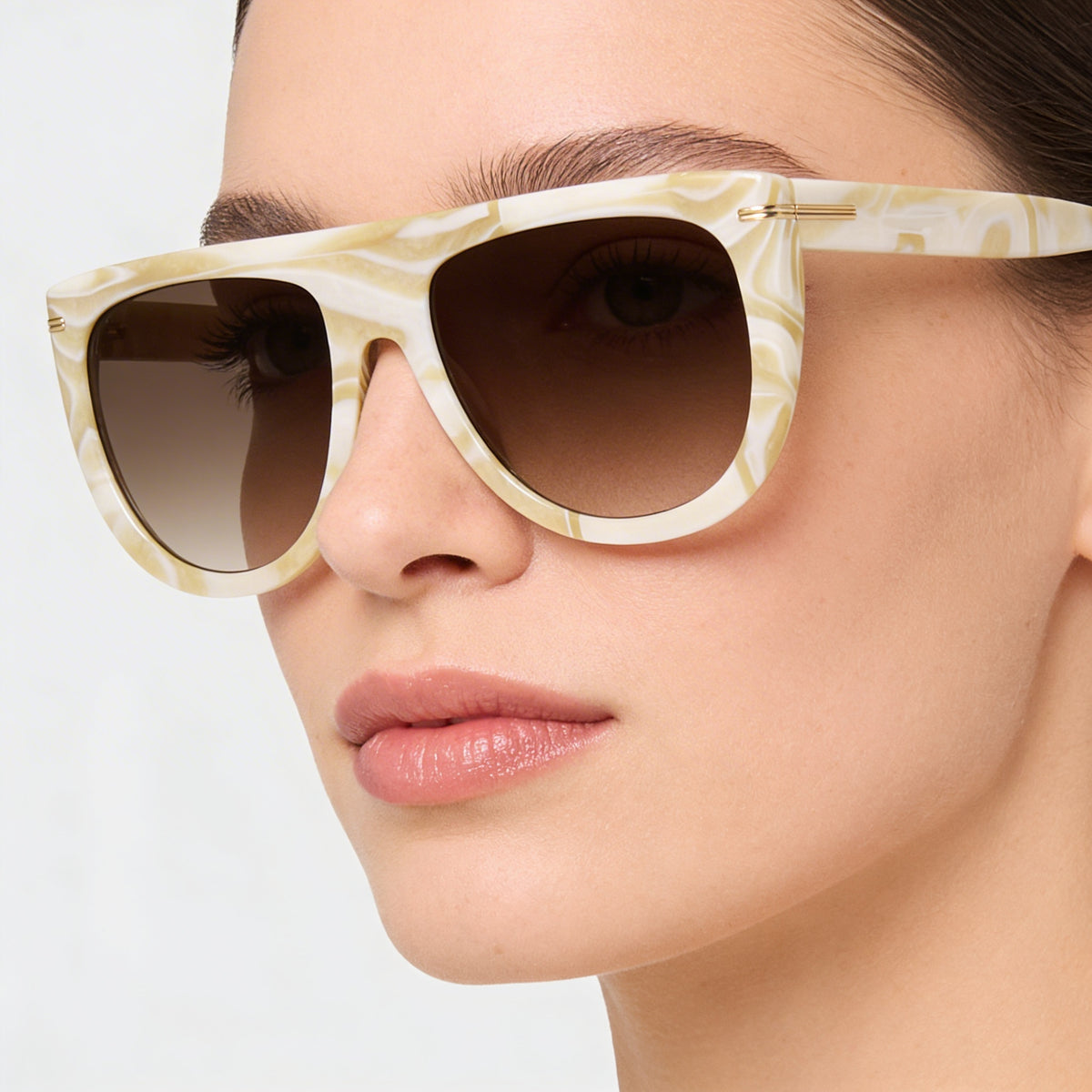 Hugo Boss Modern Beige Rectangle Sunglasses for Women, 56mm, Photo 4