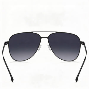 Hugo Boss Modern Aviator Sunglasses Men — side view, Non-Polarized Matte Dark Ruthenium lens