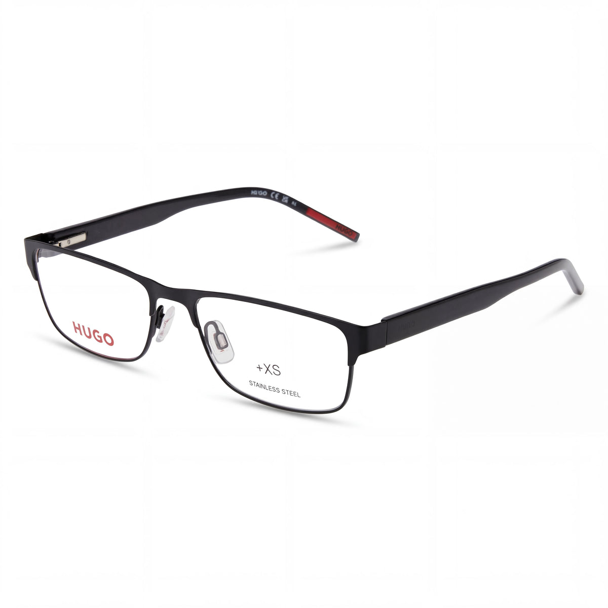 Hugo Boss Modern Black Rectangle Eyeglasses for Men, 55mm, Photo 1