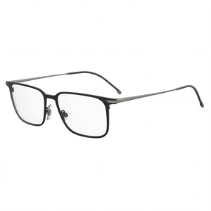 Hugo Boss Modern Matt Black Rectangle Eyeglasses for Unisex, Titanium frame
