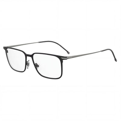 Hugo Boss Modern Matt Black Rectangle Eyeglasses for Unisex, Titanium frame