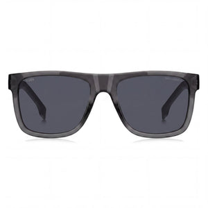 Hugo Boss Modern Rectangle Sunglasses for Men — front view, Eco Cellulose Injected frame