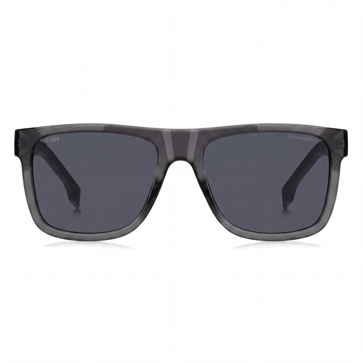 Gafas de sol rectangulares para hombre Hugo Boss modernas, negras/grises, 55 mm, Photo 2
