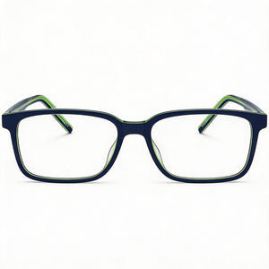 Hugo Boss Modern Rectangle Eyeglasses for Men — front view, Acetate