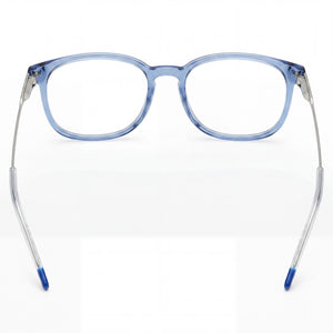Hugo Boss Modern Rectangle Eyeglasses Women — side view, Blue Magnesium temples