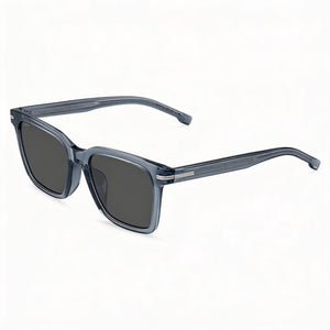 Hugo Boss Modern Rectangular Sunglasses Men — side view, Non-Polarized Blue lens