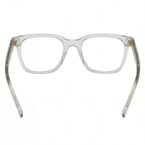 Hugo Boss Modern Square Eyeglasses Men — side view, Grey Acetate temples