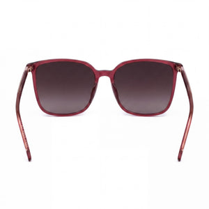 Hugo Boss Modern Square Sunglasses Women — side view, Non-Polarized Burgundy lens
