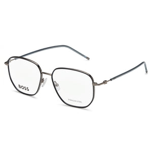 Hugo Boss Modern Silver Square Eyeglasses Unisex, Alloy Steel frame